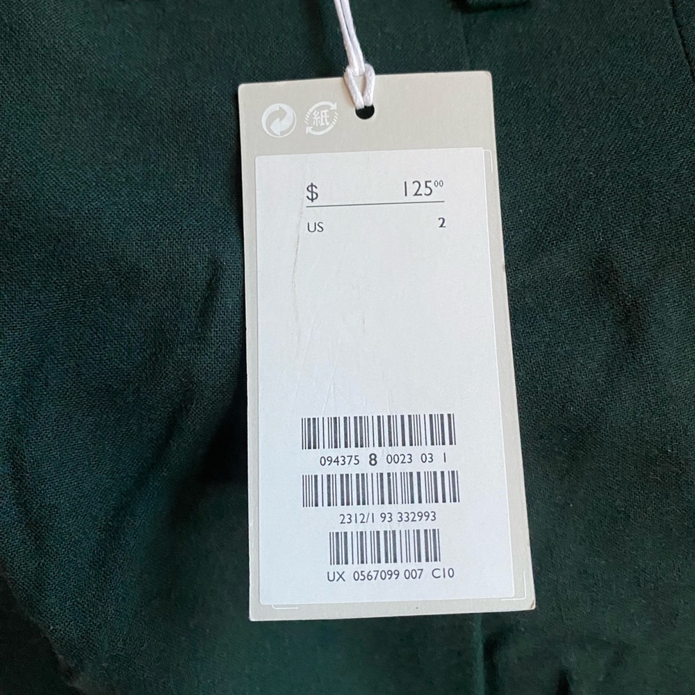 COS Pleated Waist Culottes Forest Green - Picture 3 of 4